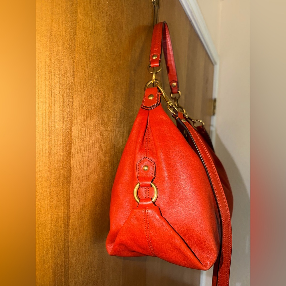 Coach Ashley Leather Convertible Hobo in Orange, Gold Hardware, F19761 - Picture 9 of 16